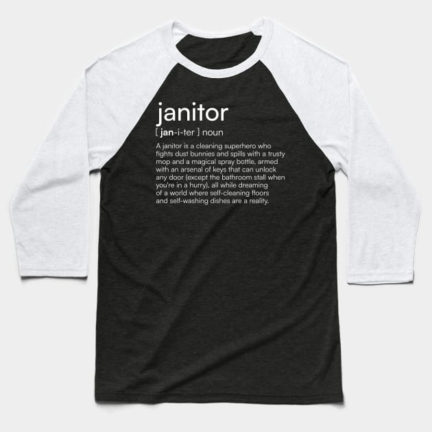 Janitor definition Baseball T-Shirt by Merchgard